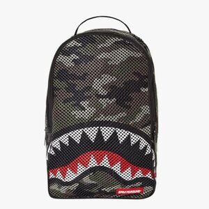 Sprayground backpack camo mesh shark
